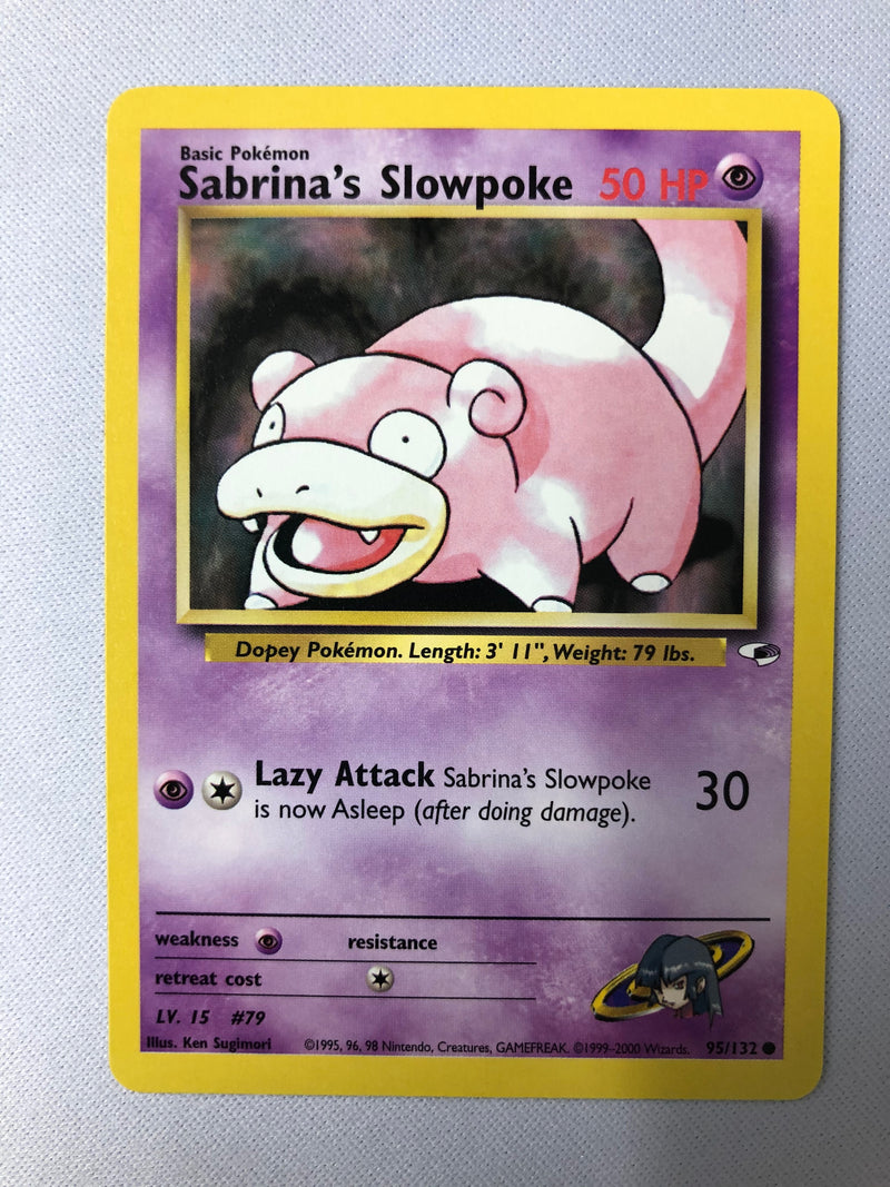 Sabrina's Slowpoke 95/132 Gym Heroes Common Pokemon Card Near Mint