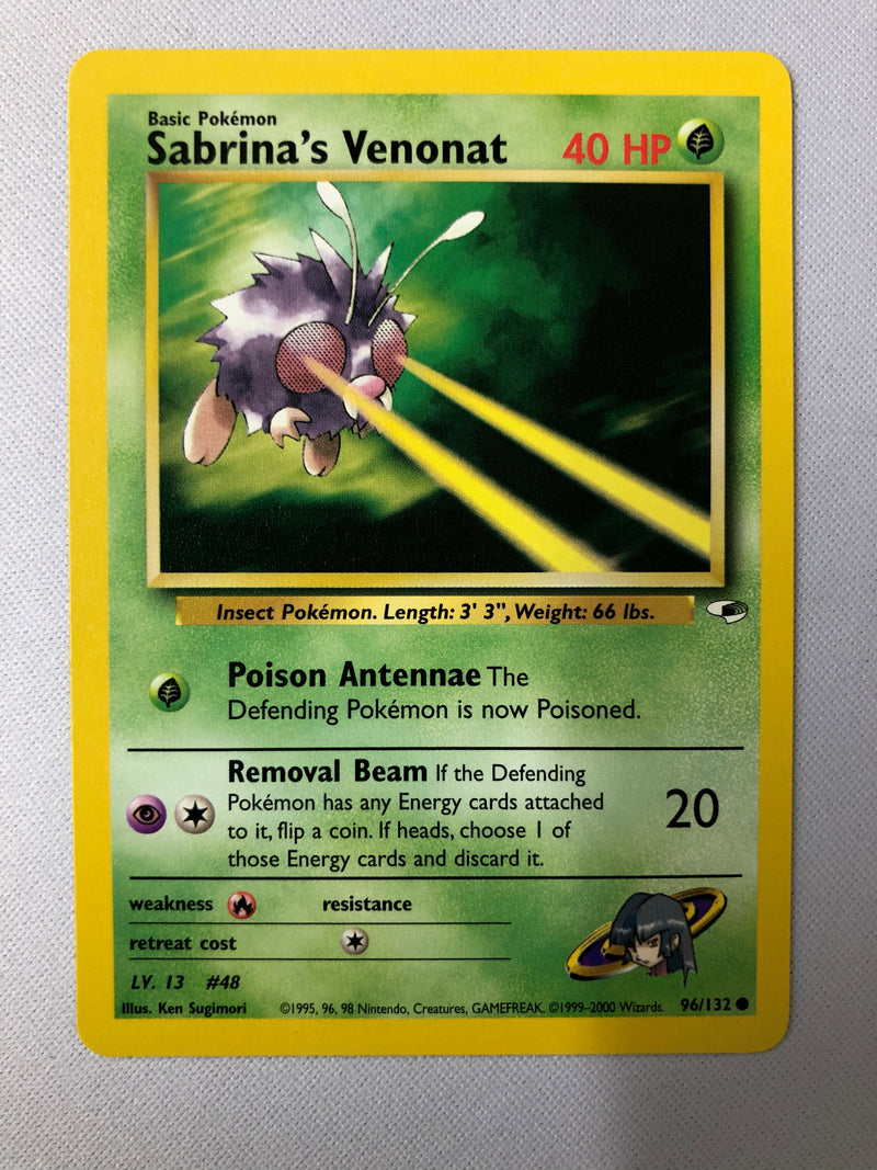 Sabrina's Venonat 96/132 Gym Heroes Common Pokemon Card NM