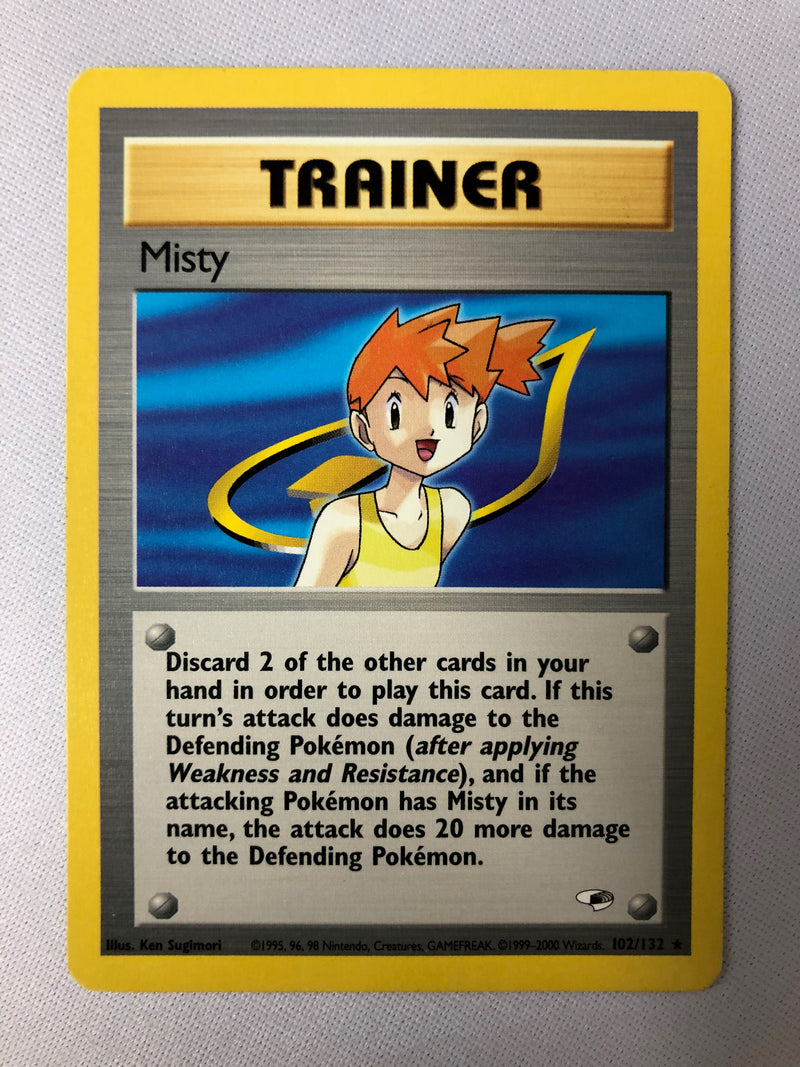 Misty 102/132 Gym Heroes Rare Pokemon Card Near Mint