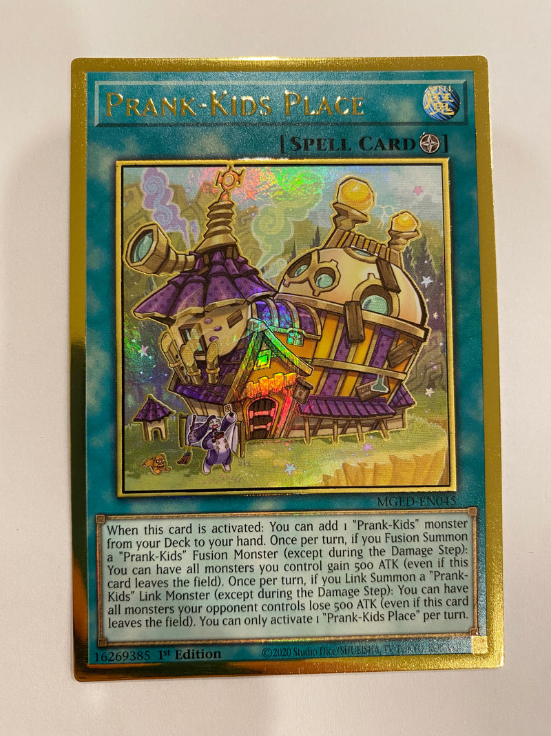 Yugioh Prank-Kids Place Gold Rare MGED-EN045 1st Edition Near Mint