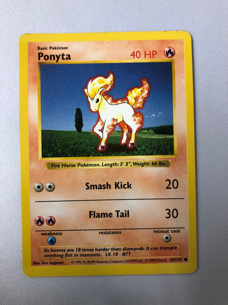 Ponyta 60/102 Shadowless Base Set Pokemon Card NM