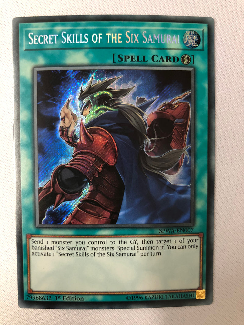 Yugioh Secret Skills of the Six Samurai SPWA-EN007 Secret Rare 1st Edition NM