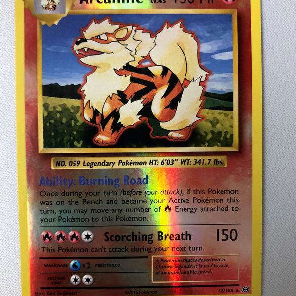 arcanine pokemon card 2016 18/108 XY Evolutions Reverse Holo Rare NM Holo Reverse:Holo Reverse Muk this attack does 10 Pokemon Fusion Strike Hoopa