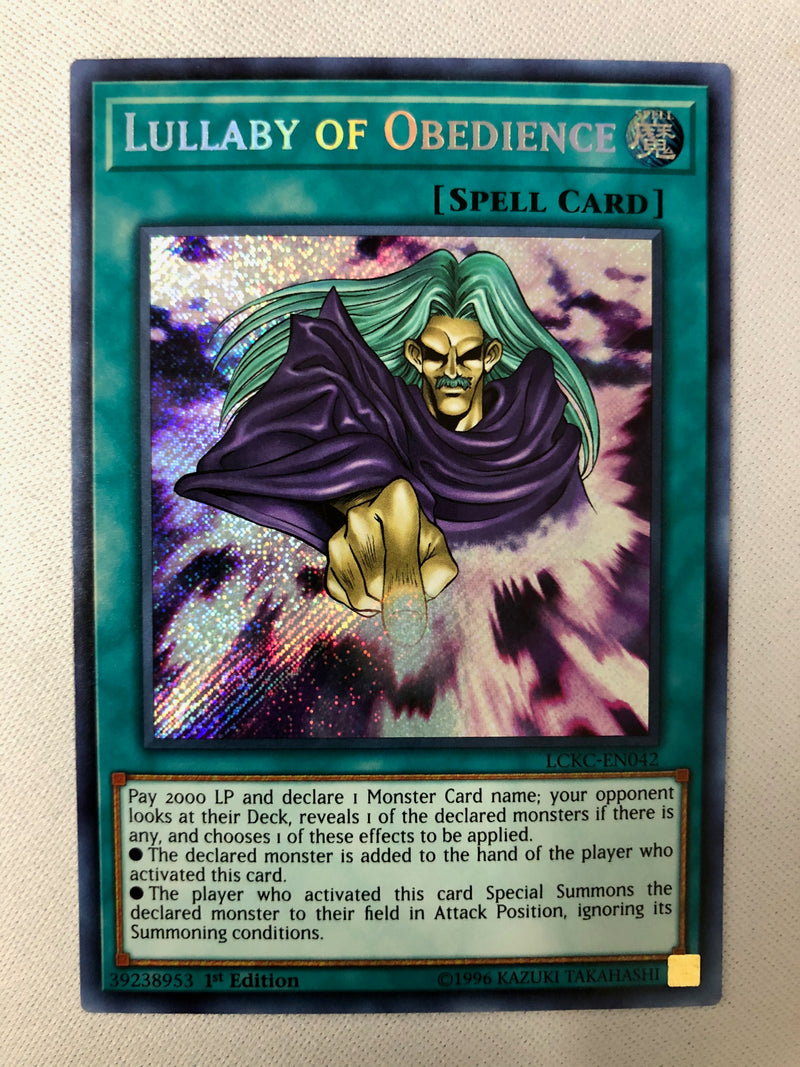 Yugioh Lullaby of Obedience LCKC-EN042 1st Edition Secret Rare NM