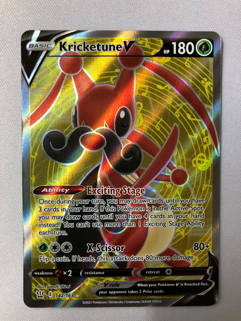 Kricketune V 142/163 Battle Styles Full Art Ultra Rare Pokemon Card Mint