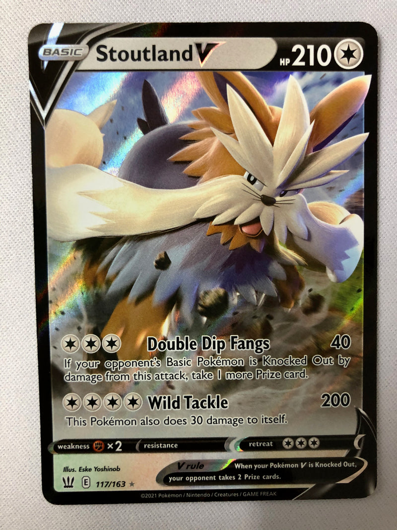 rare cards in pokemon battle styles Stoutland V 117/163 Battle Styles Full Art Ultra Rare Pokemon Card Nea