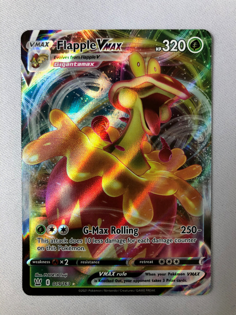 Flapple VMAX 019/163 Battle Styles Full Art Ultra Rare Pokemon Card MINT
