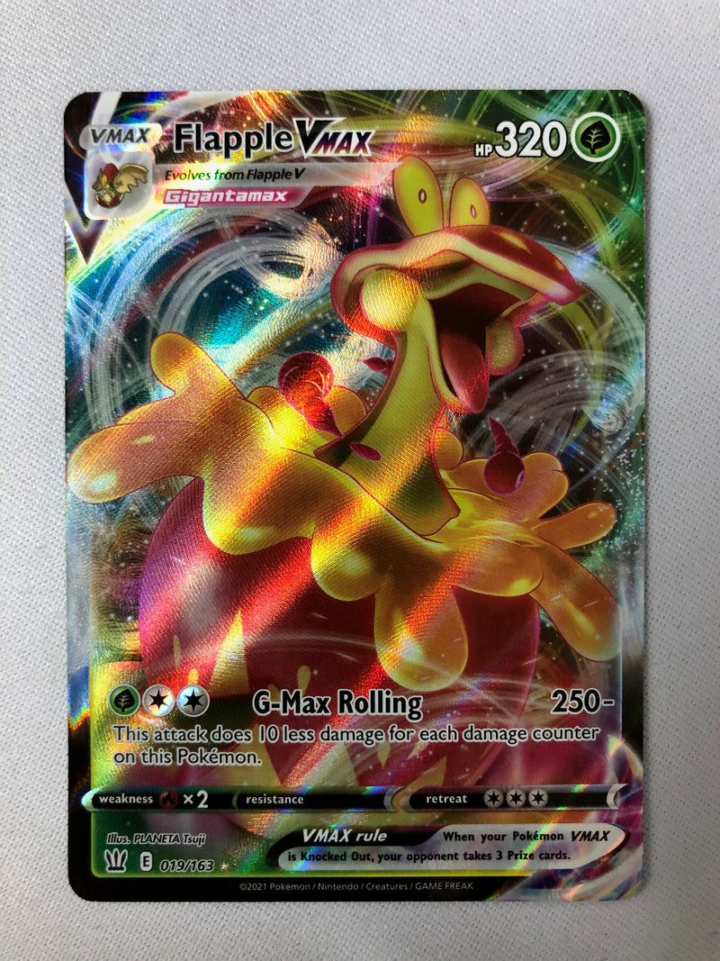 Flapple VMAX 019/163 Battle Styles Full Art Ultra Rare Pokemon Card MI Flapple VMAX 019/163 Battle Styles Full Art Ultra Rare Pokemon Card MI