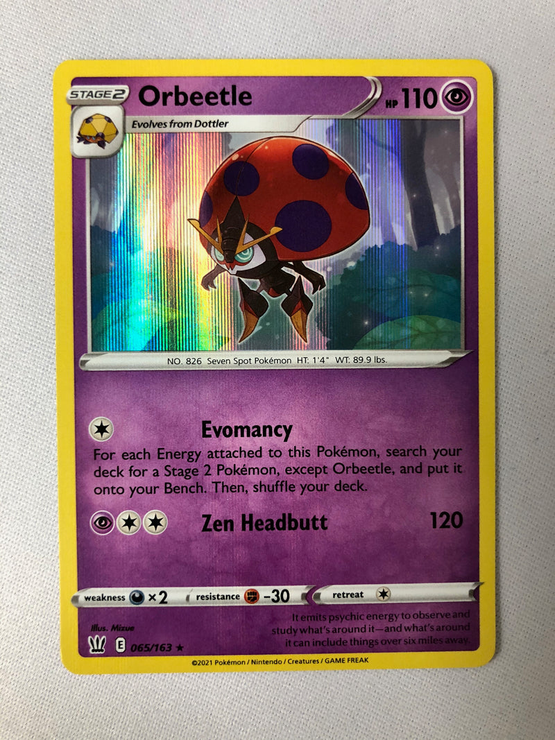 Orbeetle 065/163 Battle Styles Holo Rare Pokemon Card MINT