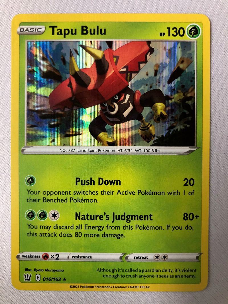 Tapu Bulu 016/163 Battle Styles Holo Rare Pokemon Card Mint