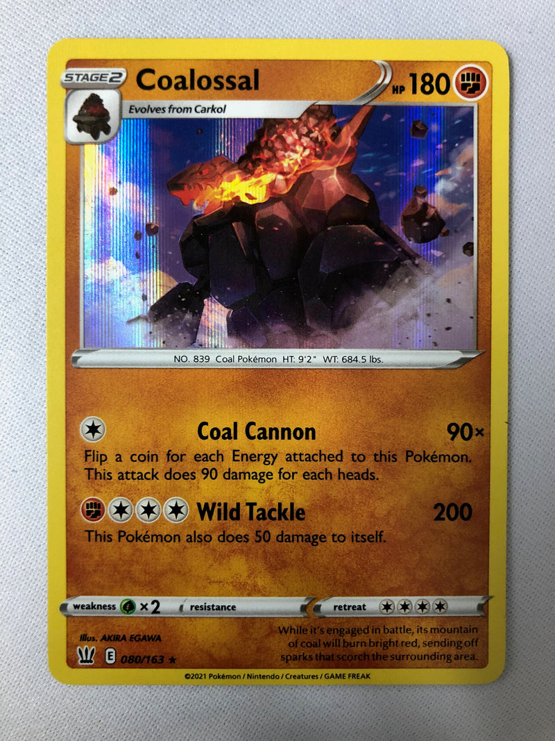 Coalossal 080/163 Battle Styles Holo Rare Pokemon Card MINT