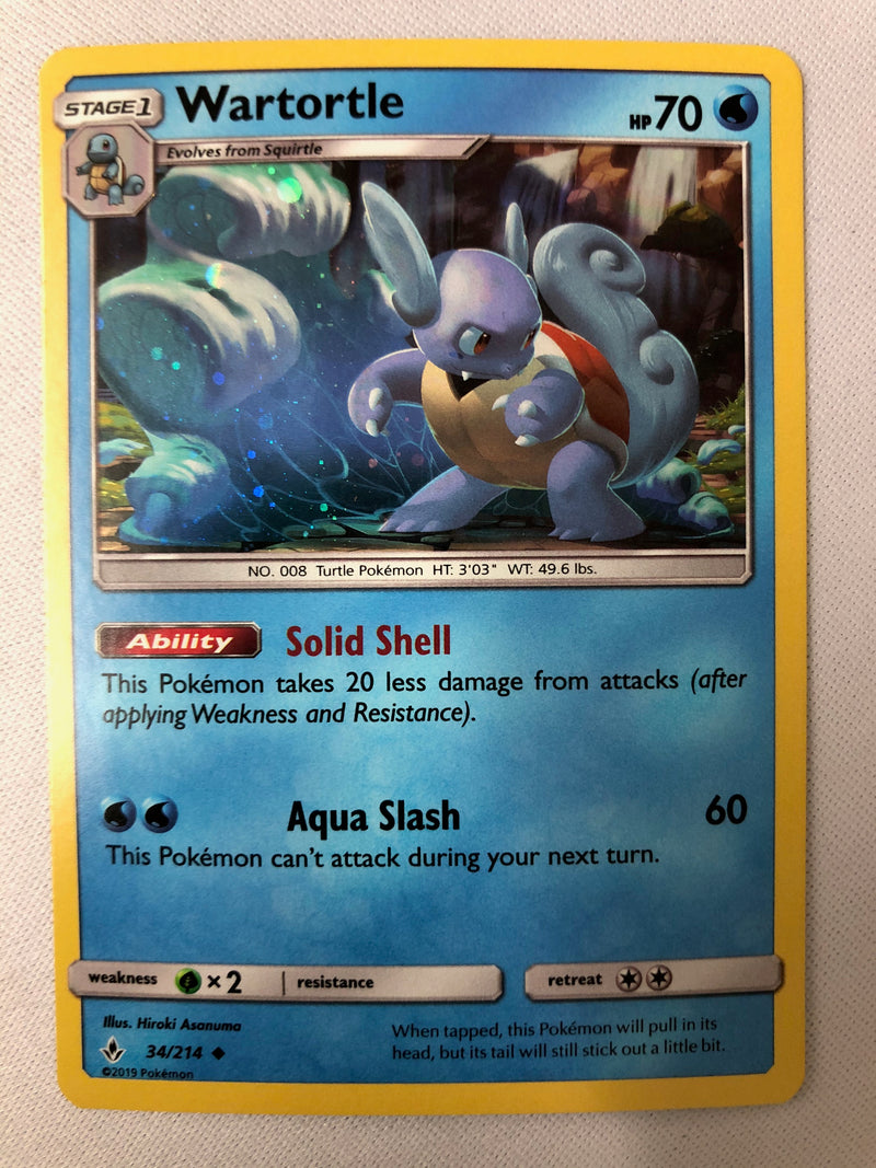 Wartortle 34/214 Unbroken Bonds Holo Uncommon Pokemon Card NM