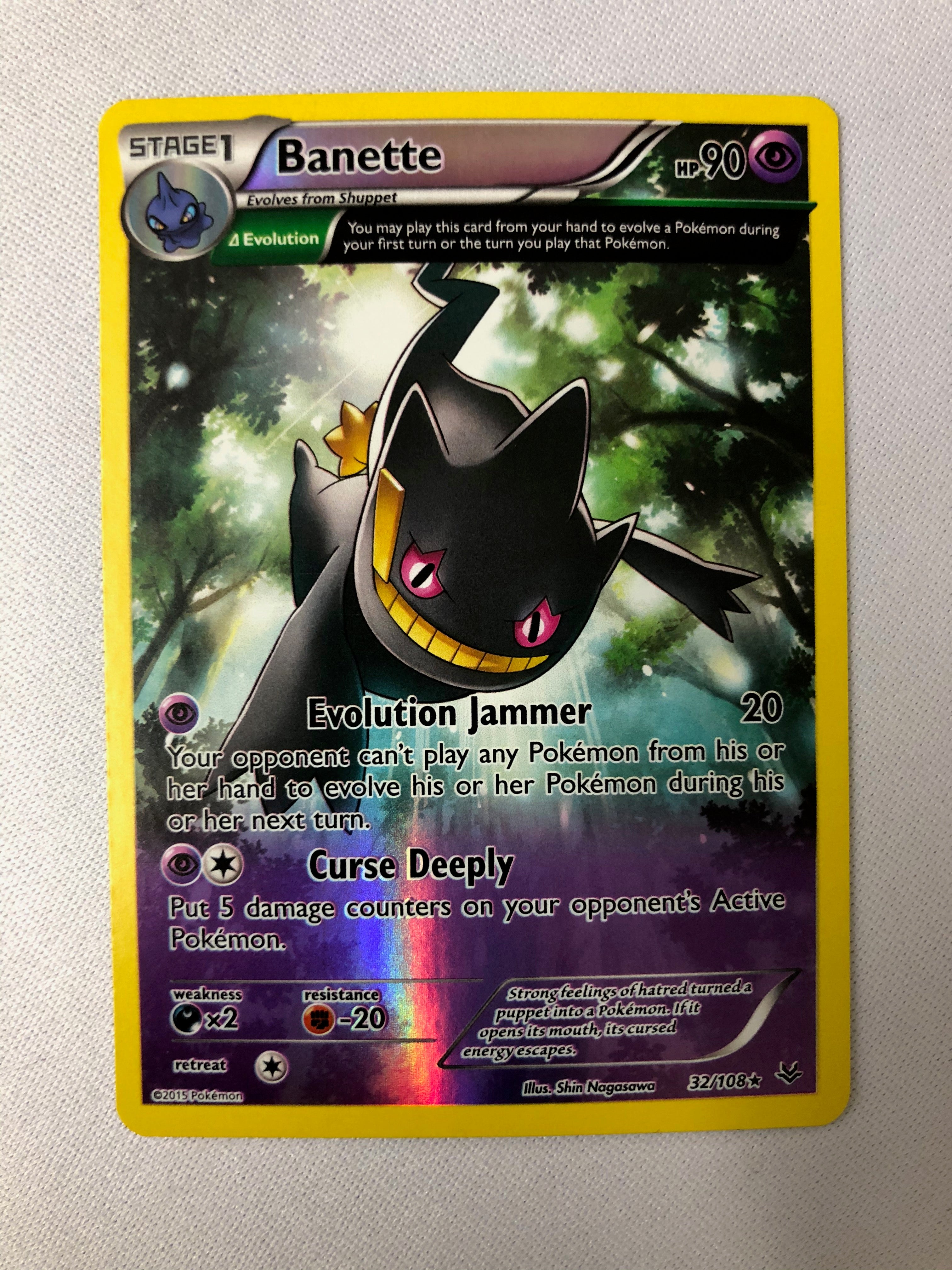 Banette 32/108 XY Roaring Skies Full Art Holo Rare Pokemon Card NM Banette 32/108 XY Roaring Skies Full Art Holo Rare Pokemon Card NM