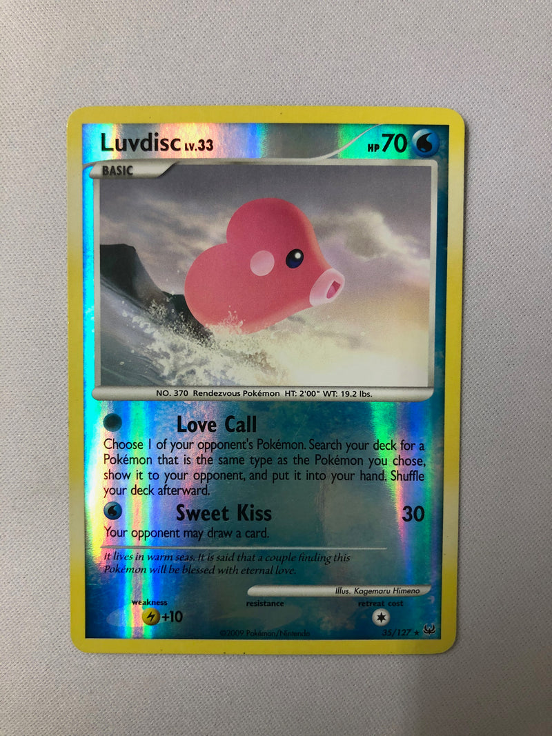 Luvdisc LV33 35/127 Platinum Set Reverse Holo Rare Pokemon Card NM