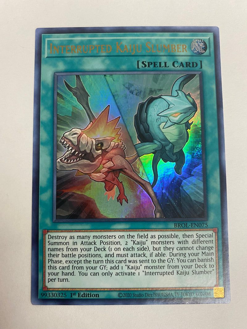 Yugioh Interrupted Kaiju Slumber BROL-EN075 Ultra Rare Near Mint