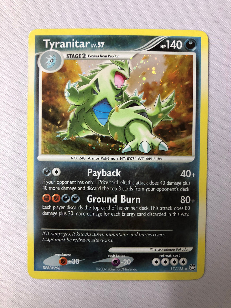 Tyranitar LV.57 17/123 Mysterious Treasures Holo Rare Pokemon Card Near Mint