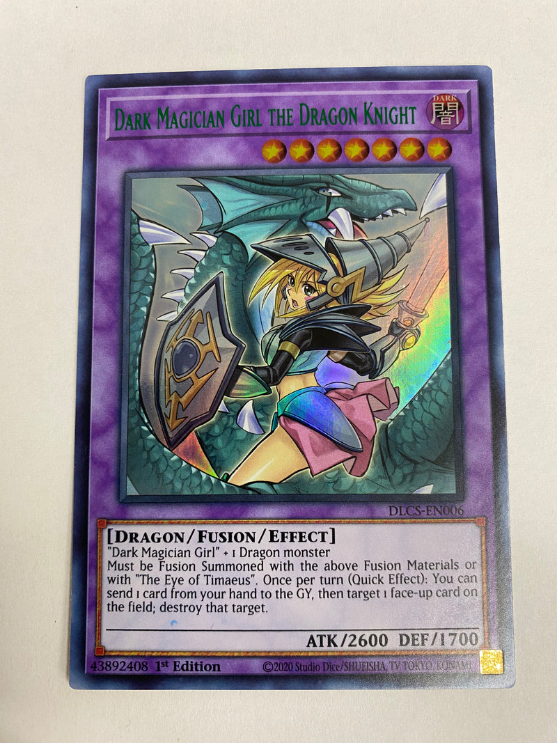 Yugioh Dark Magician Girl the Dragon Knight DLCS-EN006 (Green) 1st Edition Ultra Rare Near Mint