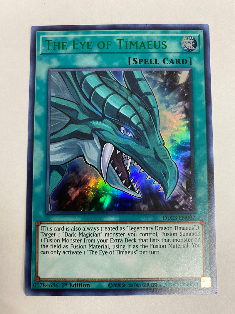 the eye of timaeus yugioh card Yugioh The Eye of Timaeus DLCS-EN007 1st Edition Green Ultra Rare Near