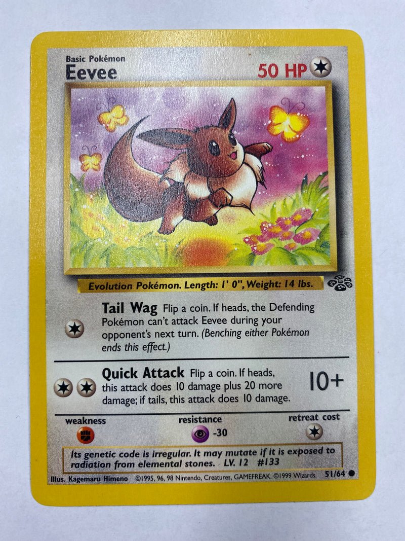 Eevee 51/64 Jungle 1999 Pokemon Card Near Mint