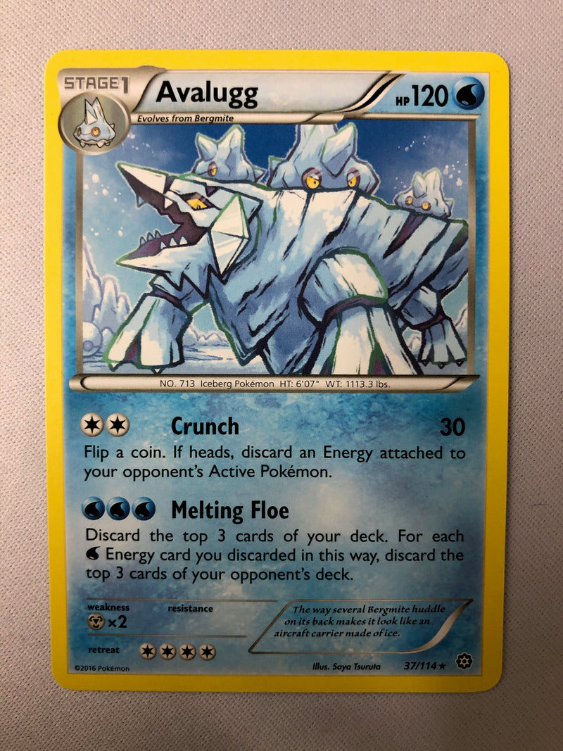 Avalugg 37/114 Steam Siege Non Holo Rare Pokémon Card NM