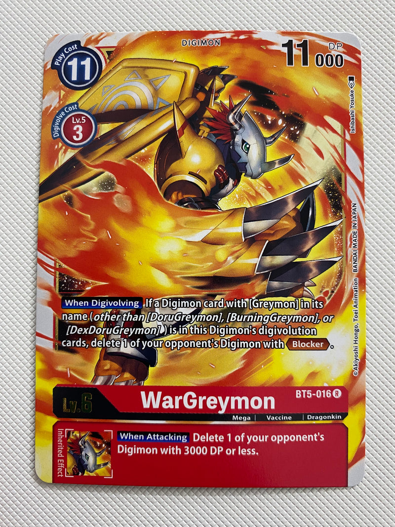Digimon WarGreymon BT5-016R Holo Battle of Omni  Near Mint