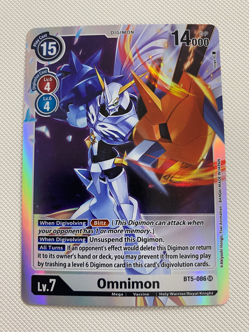 Digimon TCG Omnimon BT5-086 Battle of Omni Holo Near Mint