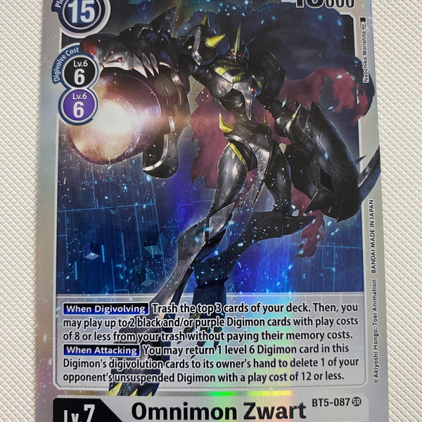 Digimon TCG Omnimon Zwart Bt5-087 Super Rare Battle Holo Near Mint Digimon TCG Omnimon Zwart Bt5-087 Super Rare Battle Holo Near Mint