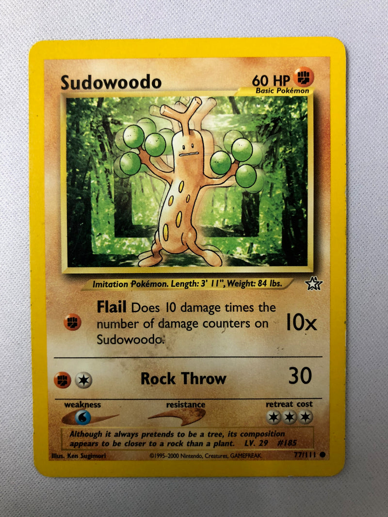 Sudowoodo 77/111 Neo Genesis Non Holo Common Pokemon Card NM