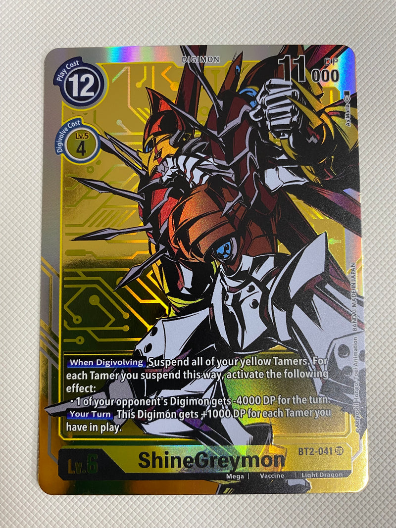 shinegreymon digimon card game Digimon TCG ShineGreymon BT2-041 SR Holo Near Mint