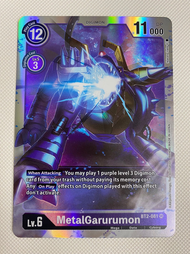 Digimon MetalGarurumon BT2-081 Holo Near Mint