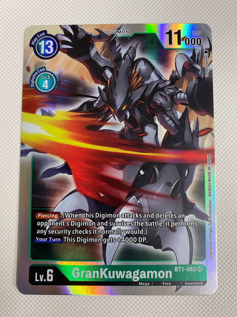Digimon GranKuwagamon  BT1-083  SR Holo Near Mint
