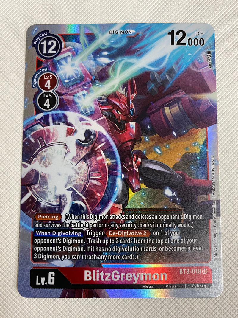 digimon card game blitzgreymon Digimon TCG Blitzgreymon BT3-018 SR Holo Near Mint