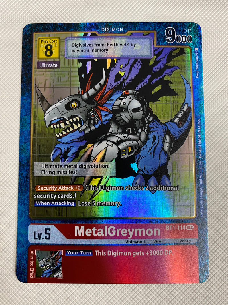Digimon  MetalGreymon BT1-114 Holo Naer Mint