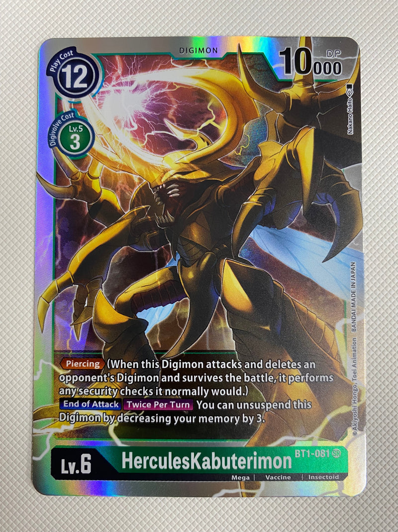 digimon herculeskabuterimon card Digimon HerculesKabuterimon BT1-081 Holo Near Mint