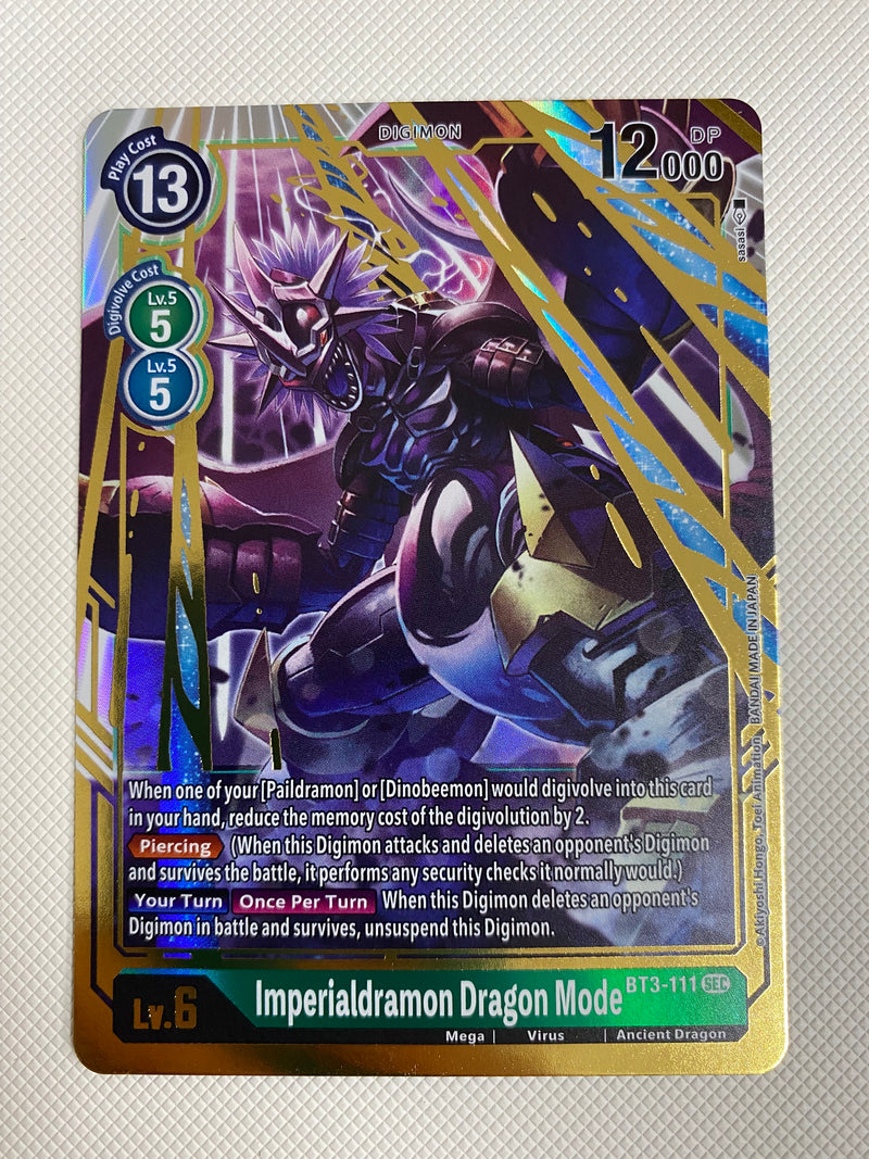 Digimon Imperialdramon Dragon Mode BT3-111 Holo Near Mint Digimon Imperialdramon Dragon Mode BT3-111 Holo Near Mint