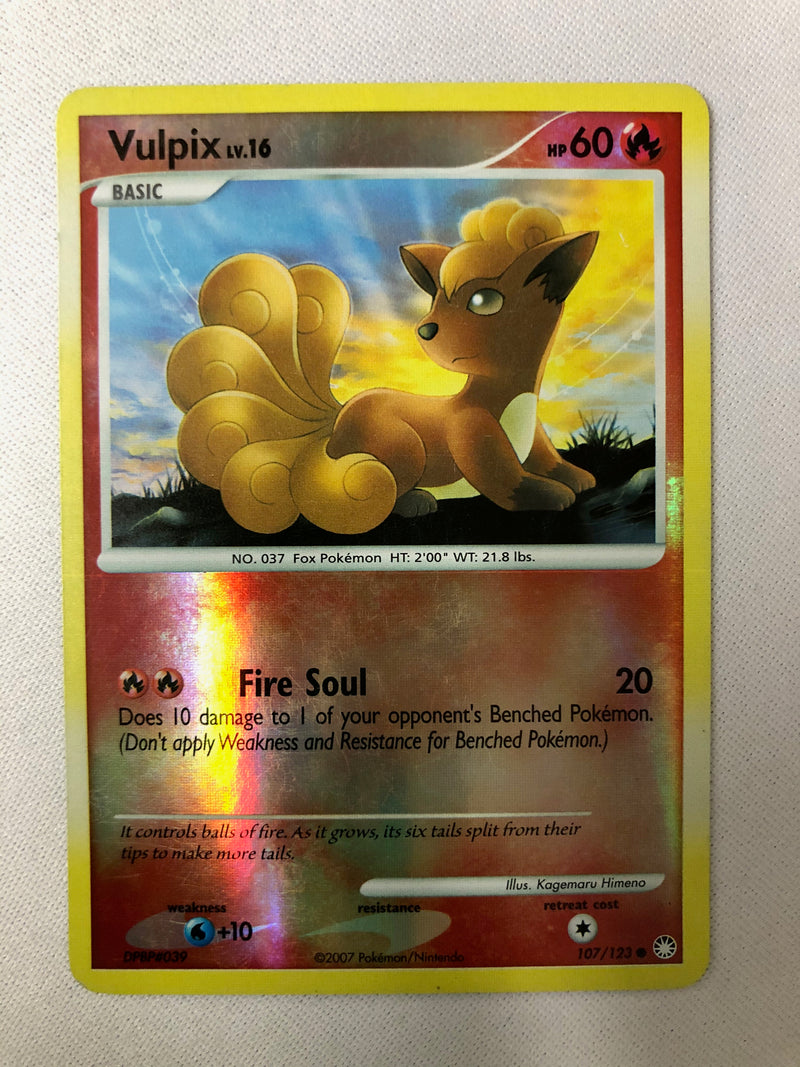 Vulpix 107/123 Mysterious Treasures Reverse Holo Common Pokemon Card NM