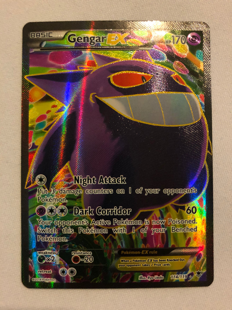 Gengar EX 114/119 Full Art Ultra Rare Phantom Forces Pokemon Card Near Mint