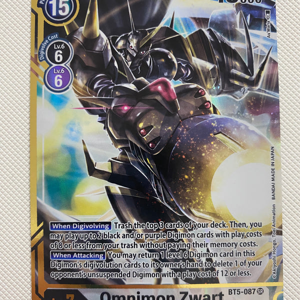 Digimon TCG Omnimon Zwart BT5-087 SR Holo Art Near Mint
