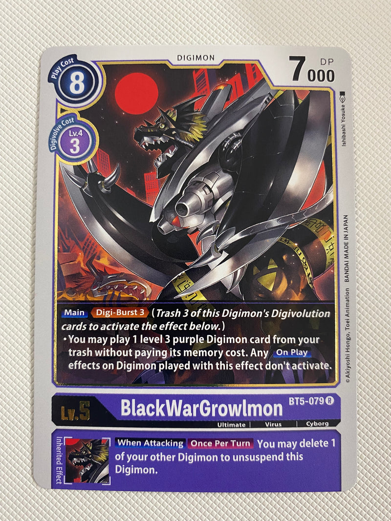 Digimon BlackWarGrowlmon  BT5-079 Rare Near Mint