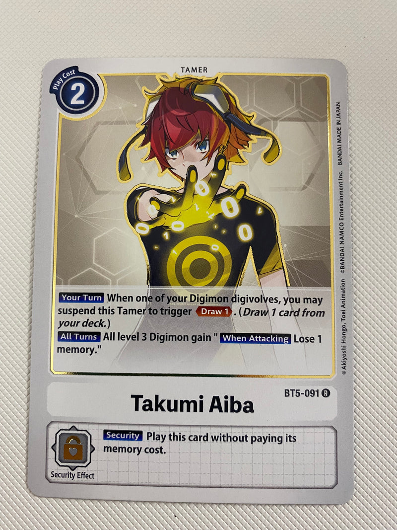 Digimon  Takumi Aiba BT5-091 Rare Battle of Omni Near Mint