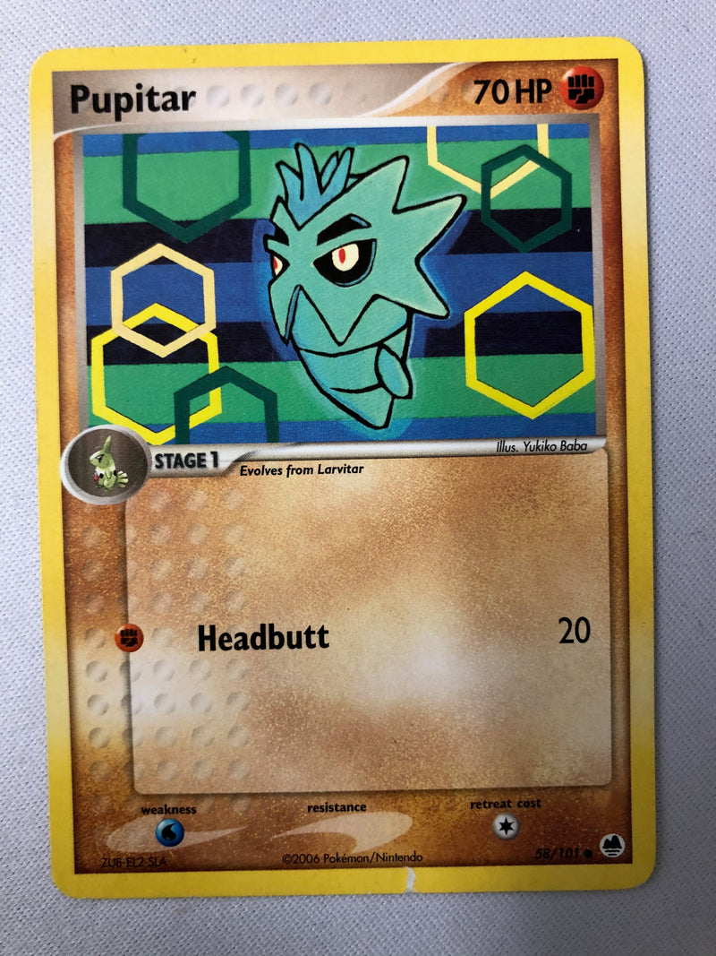 Pupitar 58/101 Dragon Frontiers Common Pokemon Card NM