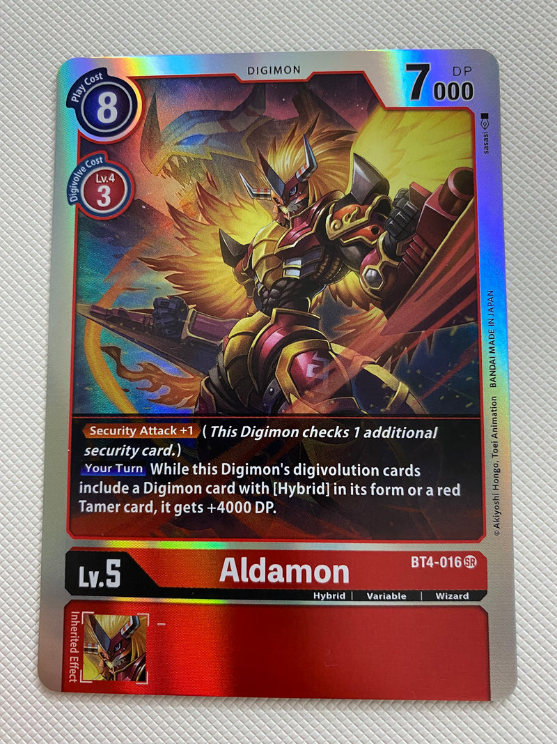Digimon TCG Aldamon BT4-016 SR Holo Raer Near Mint