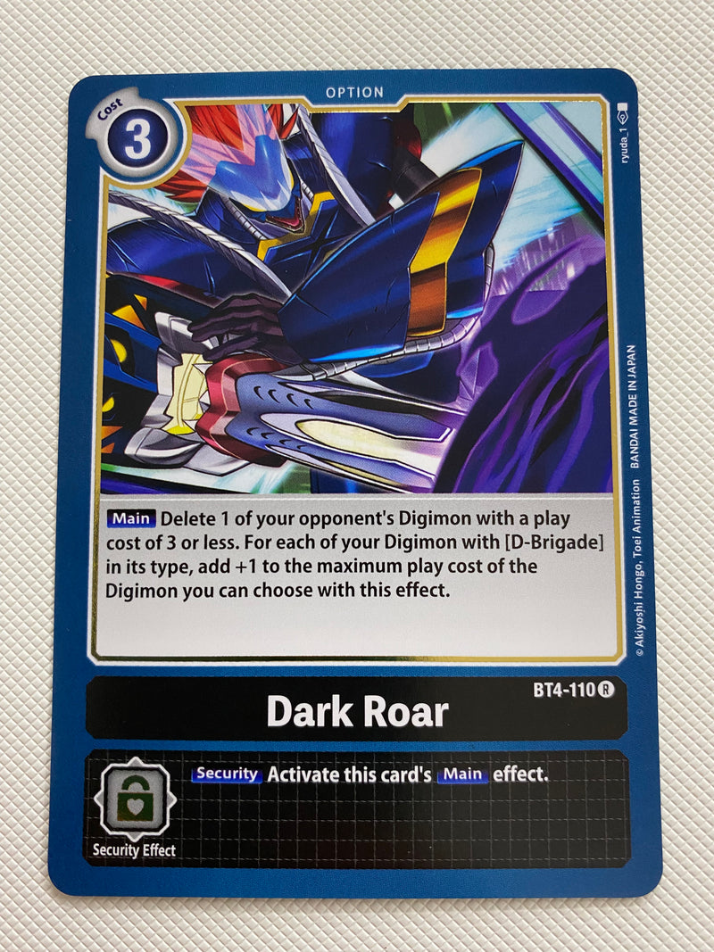 Digimon  Dark Roar  BT4-110 Rare Near Mint