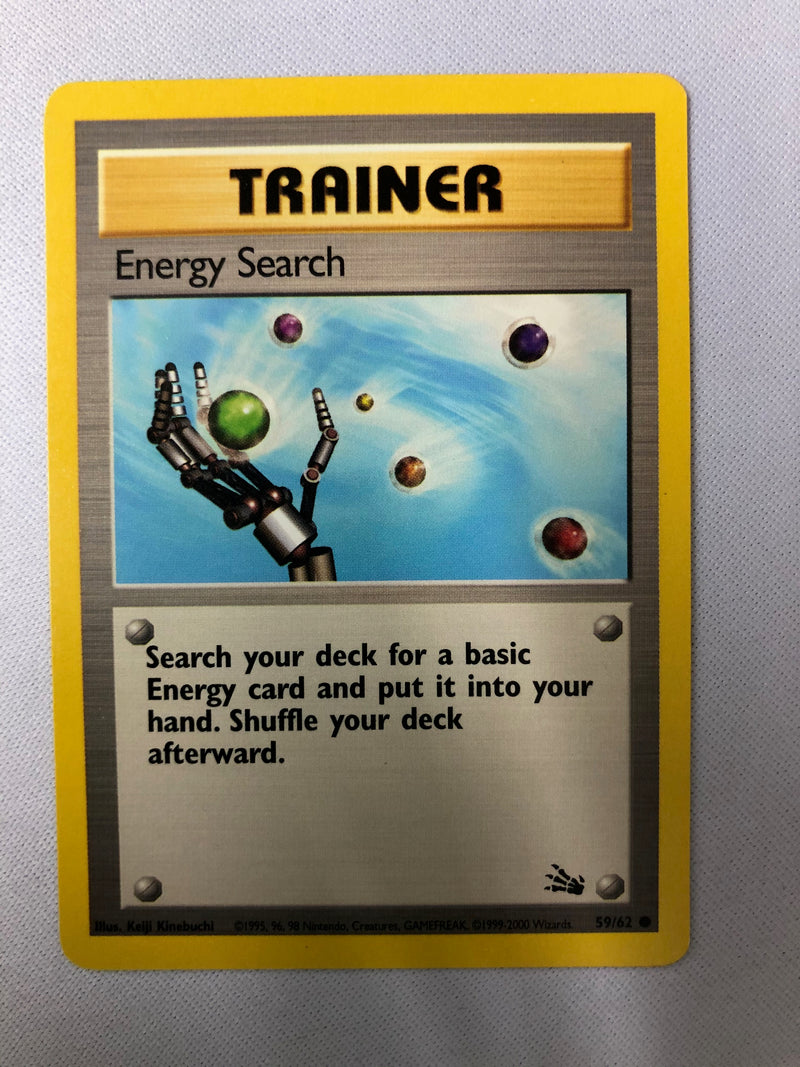 Energy Search 59/62 Fossil Set Common Pokemon Card Near Mint