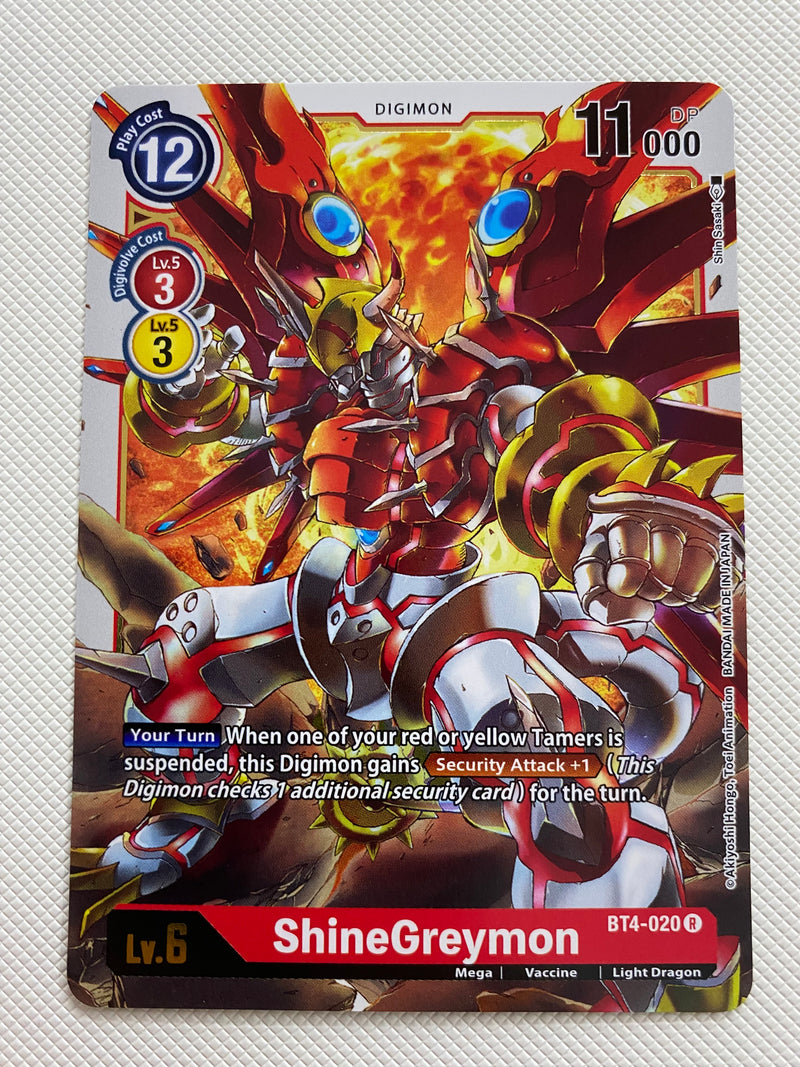 Digimon  ShineGreymon BT4-020 Rare Near Mint