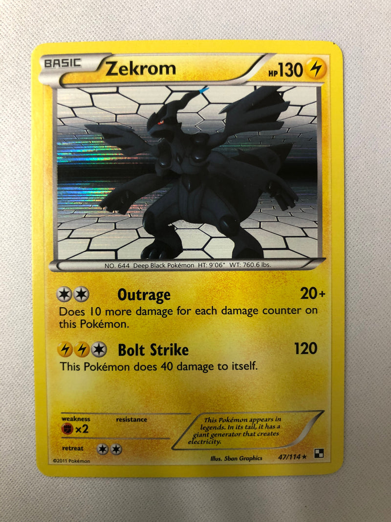 Zekrom 47/114 Black & White Holo Rare Pokemon Card NM Zekrom 47/114 Black & White Holo Rare Pokemon Card NM