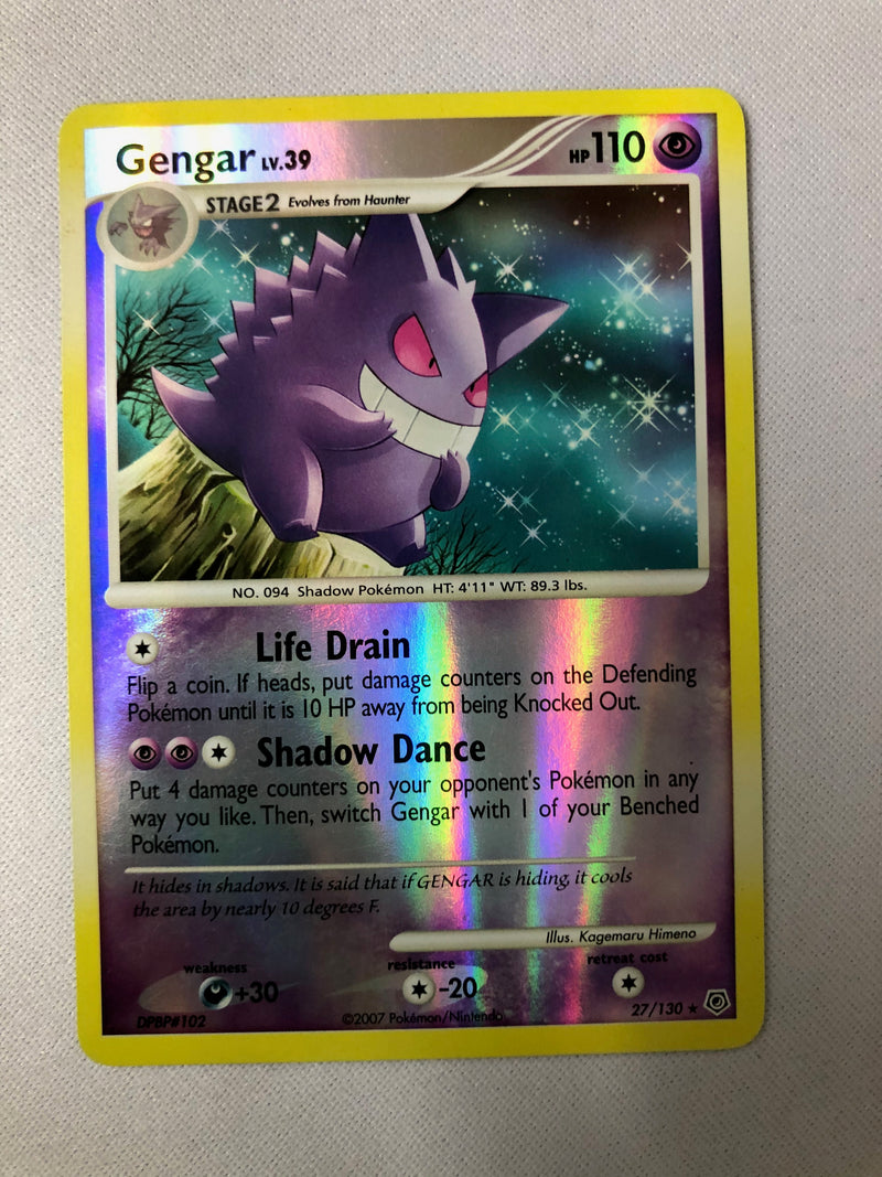 Gengar LV.39 27/130 D&P Reverse Holo Rare Pokemon Card NM Gengar LV.39 27/130 D&P Reverse Holo Rare Pokemon Card NM