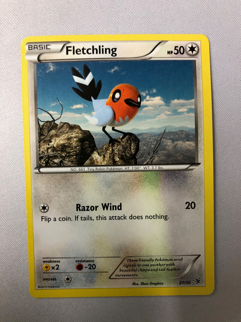 pokemon card fletchling Fletchling 31/39 XY Kalos Starter Set Common Pokemon Card NM