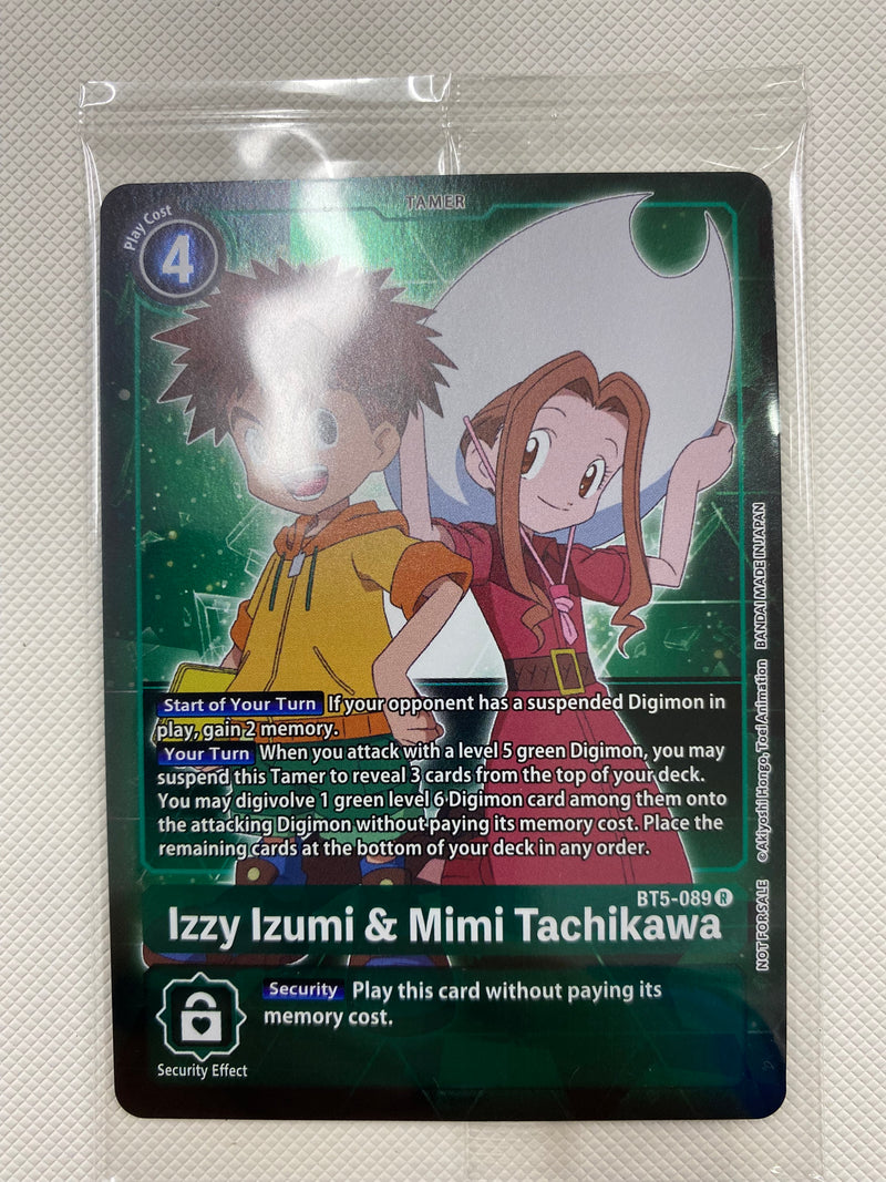 Digimon  Izzy Izumi &amp; Mimi Tachikawa BT5-089 Box Topper  Near Mint