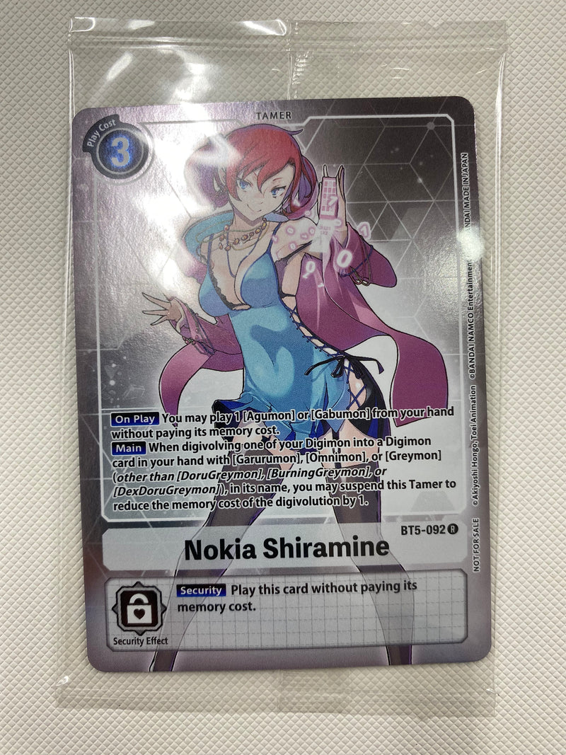 Digimon  Nokia Shiramine  BT5-092 Battle of Omni Box Toppe Near Mint